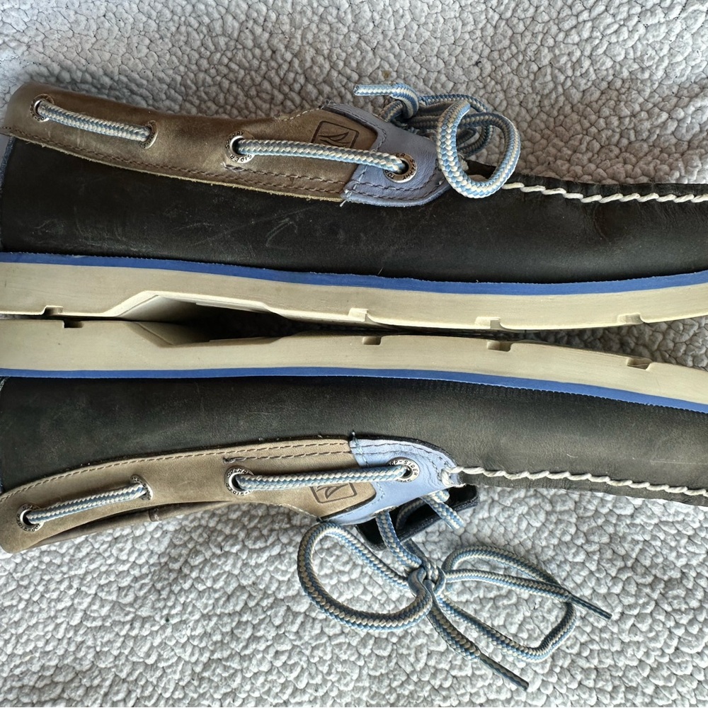 Sperry Men's Boat Shoes - Navy and Tan - Picture 6 of 10